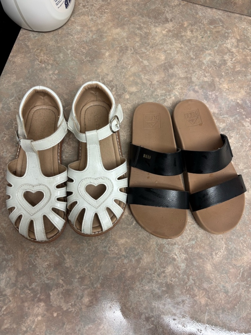 Sandal set-White Heart Cutout and Reef Girls Sandals size 13